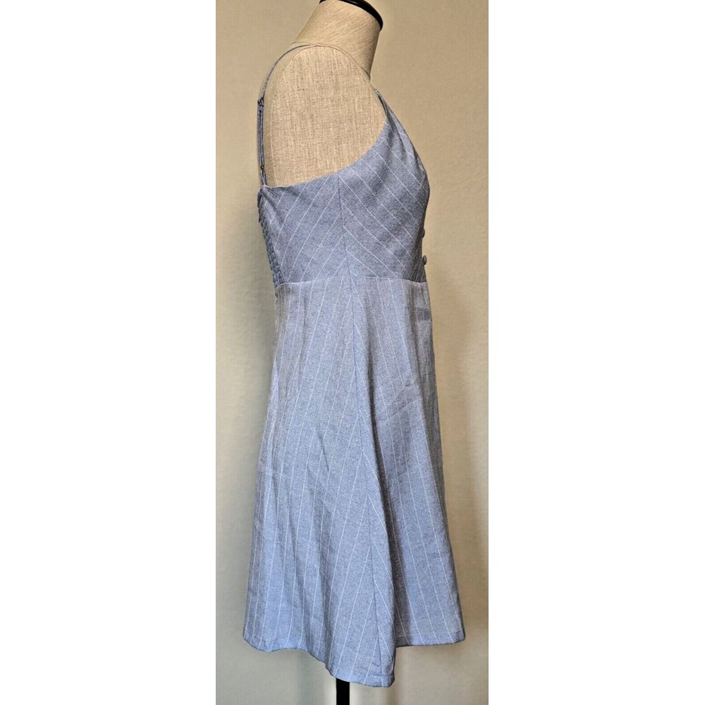 Lulu's Dress Women‎ Medium Blue White Shoreline Stripes Sleeveless Skater Dress - Picture 8 of 16